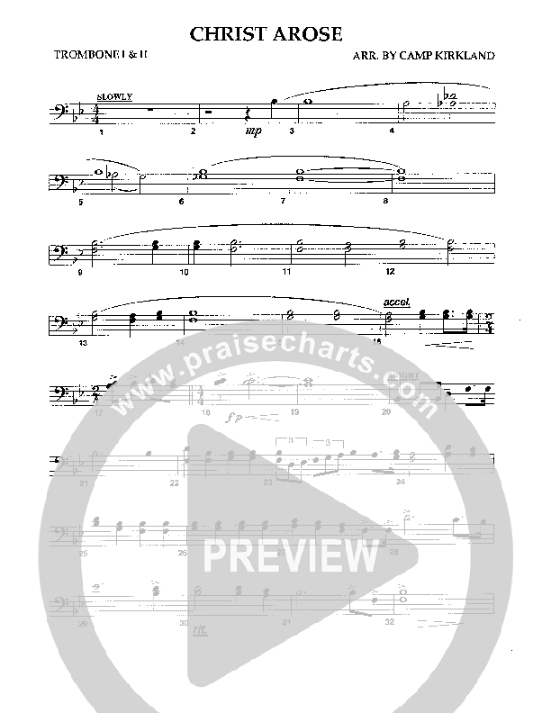 Christ Arose (Instrumental) Trombone 1/2 (Camp Kirkland)