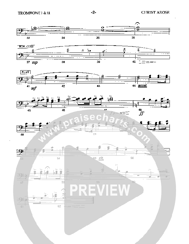 Christ Arose (Instrumental) Trombone 1/2 (Camp Kirkland)