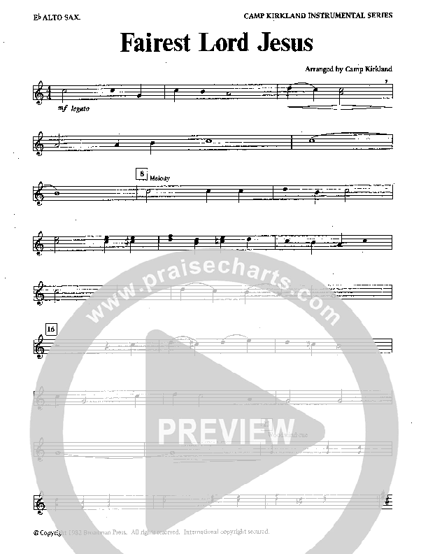 Fairest Lord Jesus (Instrumental) Alto Sax (Camp Kirkland)