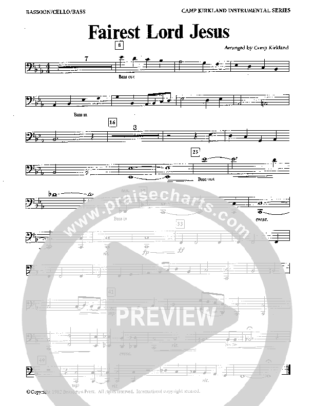 Fairest Lord Jesus (Instrumental) Bassoon (Camp Kirkland)