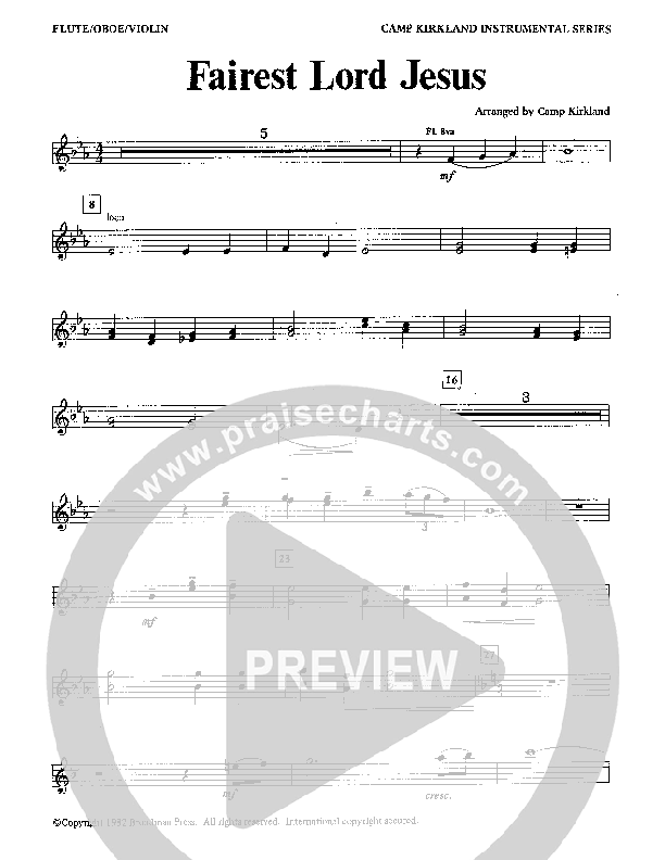 Fairest Lord Jesus (Instrumental) Flute/Oboe (Camp Kirkland)
