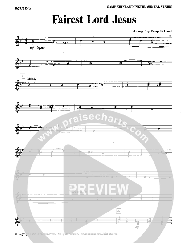 Fairest Lord Jesus (Instrumental) French Horn (Camp Kirkland)