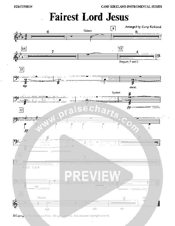 Fairest Lord Jesus (Instrumental) Percussion (Camp Kirkland)