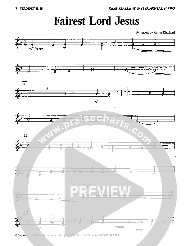 Fairest Lord Jesus (Instrumental) Trumpet 2/3 (Camp Kirkland)