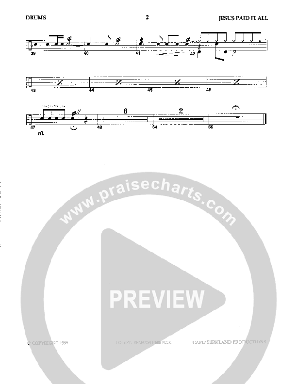 Jesus Paid It All (Instrumental) Drum Set (Camp Kirkland)