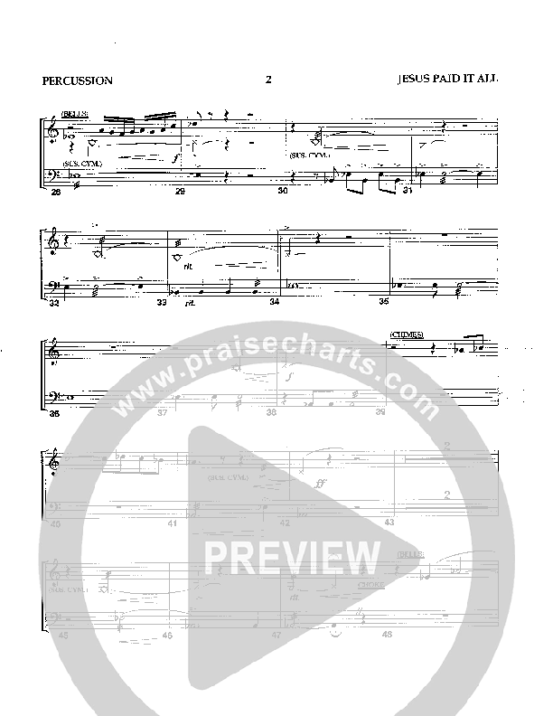 Jesus Paid It All (Instrumental) Percussion (Camp Kirkland)