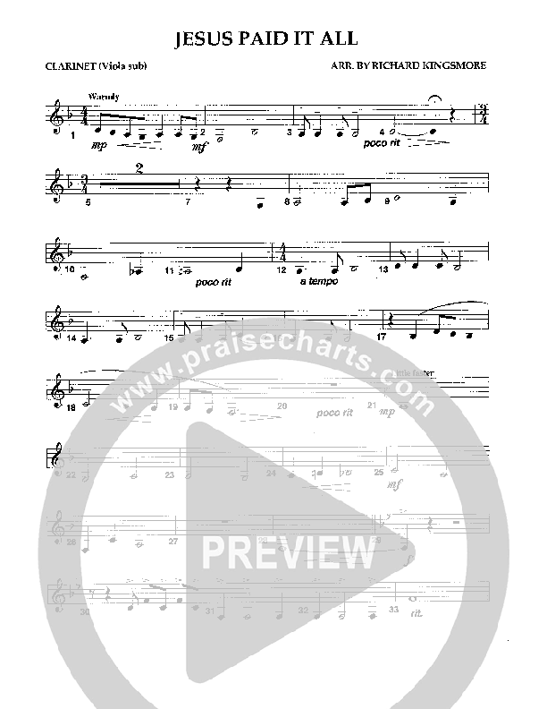 Jesus Paid It All (Instrumental) Viola (Camp Kirkland)