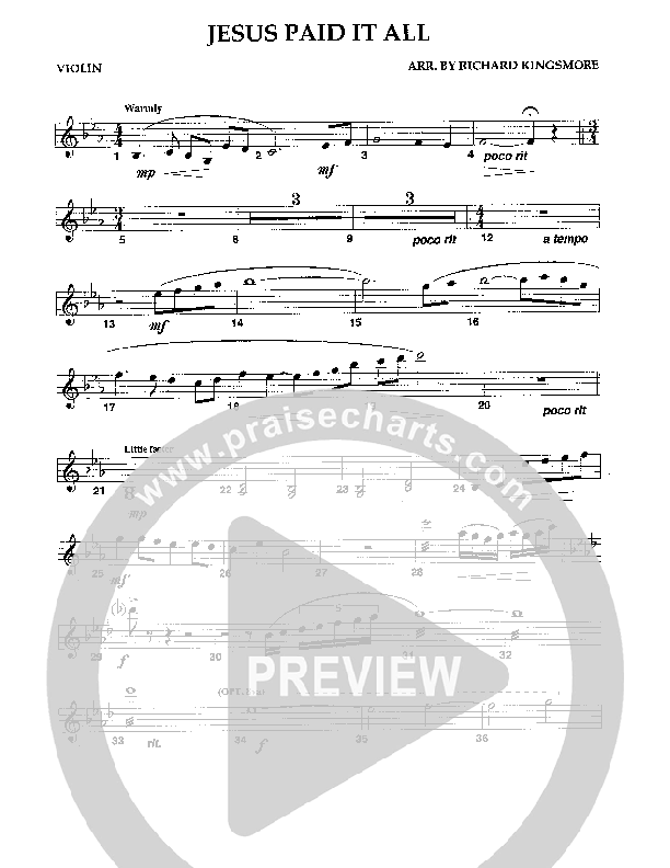 Jesus Paid It All (Instrumental) Violins (Camp Kirkland)