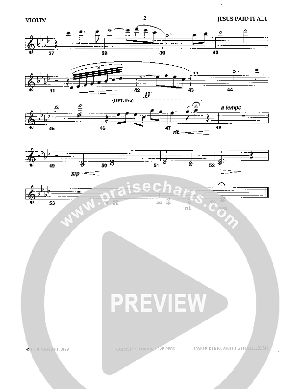 Jesus Paid It All (Instrumental) Violins (Camp Kirkland)