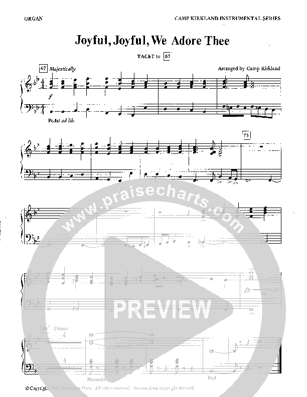 Joyful Joyful We Adore Thee (Instrumental) Organ (Camp Kirkland)