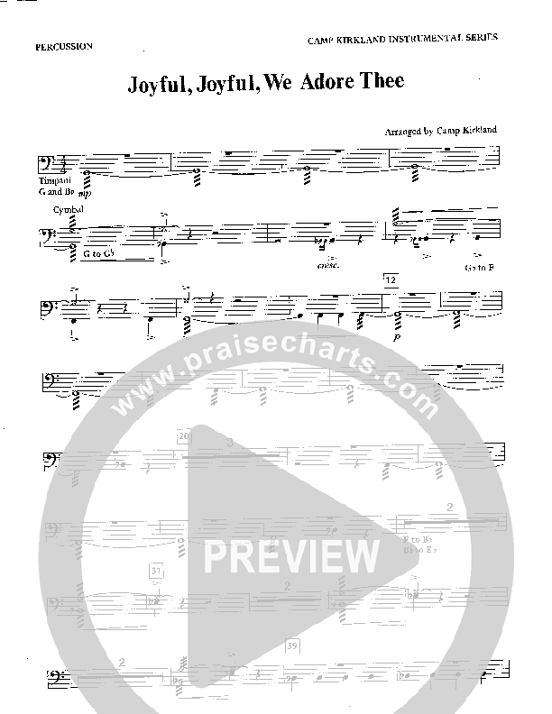 Joyful Joyful We Adore Thee (Instrumental) Percussion (Camp Kirkland)