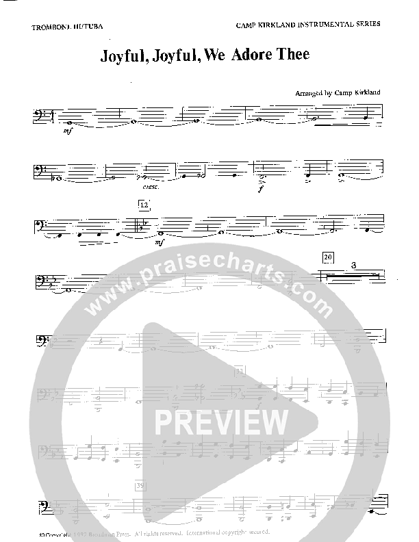 Joyful Joyful We Adore Thee (Instrumental) Trombone 3/Tuba (Camp Kirkland)