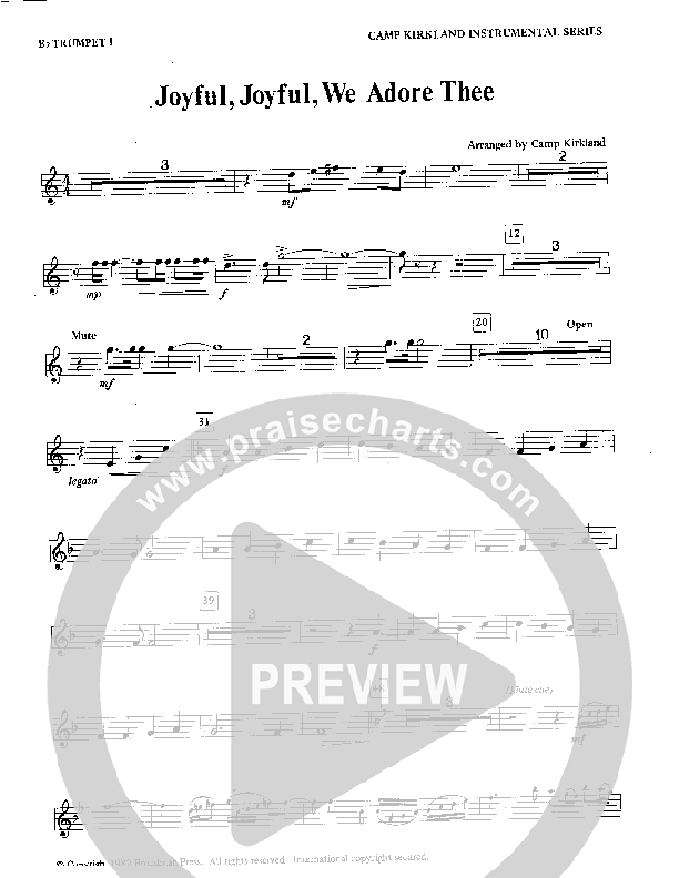 Joyful Joyful We Adore Thee (Instrumental) Trumpet 1 (Camp Kirkland)