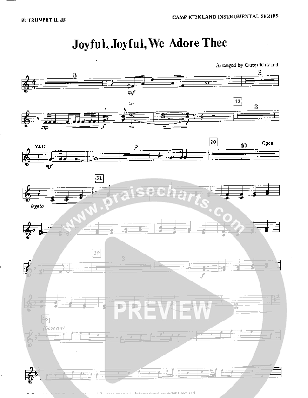 Joyful Joyful We Adore Thee (Instrumental) Trumpet 2/3 (Camp Kirkland)