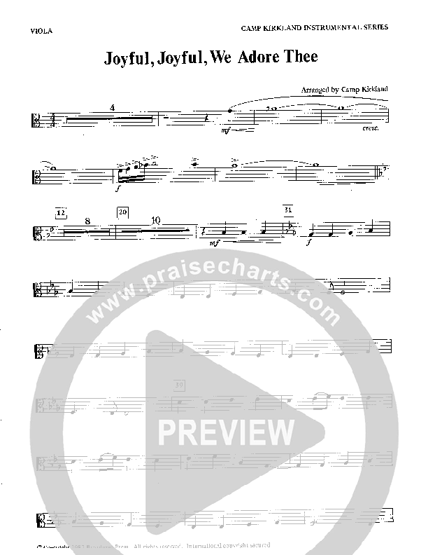 Joyful Joyful We Adore Thee (Instrumental) Viola (Camp Kirkland)