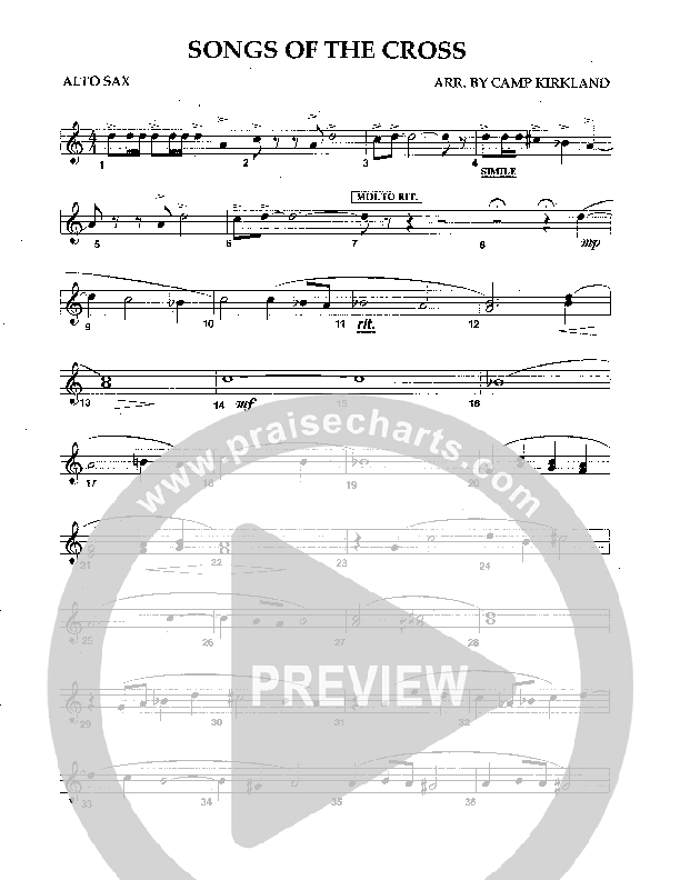 Songs Of The Cross Alto Sax (Camp Kirkland)