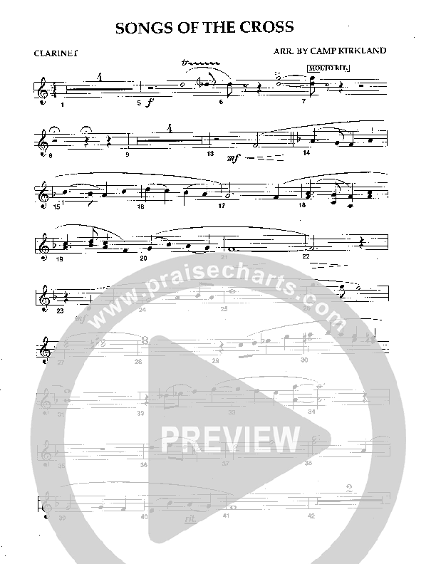 Songs Of The Cross Clarinet (Camp Kirkland)