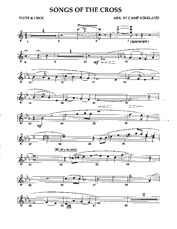 Songs Of The Cross Flute/Oboe (Camp Kirkland)