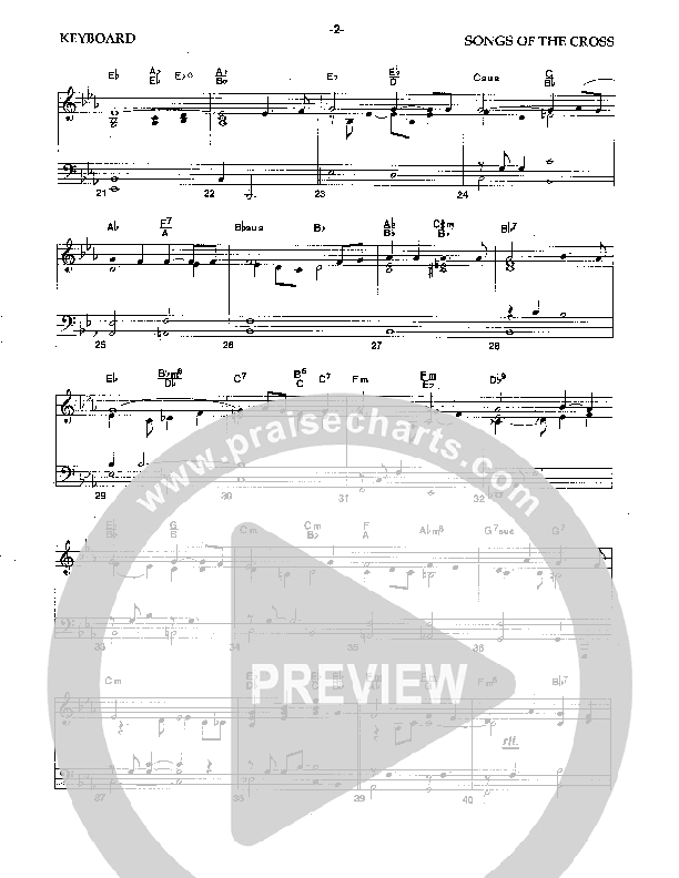 Songs Of The Cross Piano Sheet (Camp Kirkland)