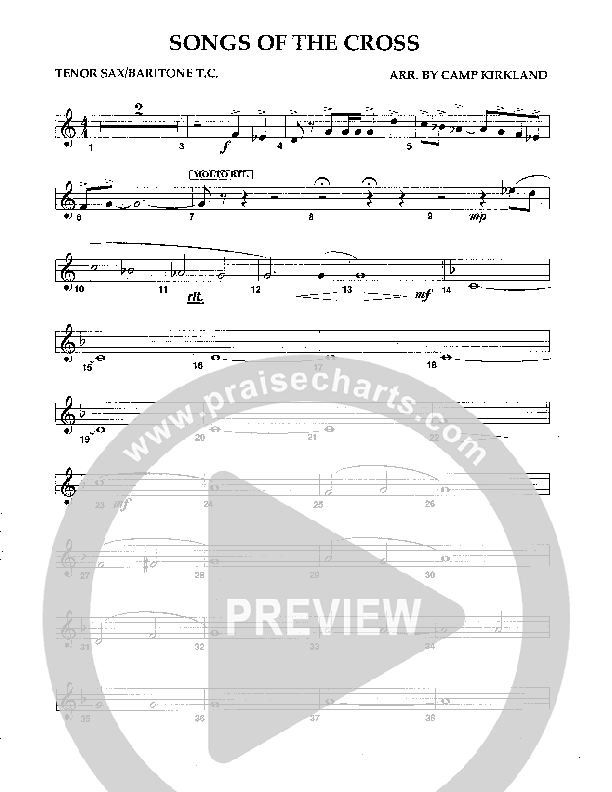 Songs Of The Cross Tenor Sax/Baritone T.C. (Camp Kirkland)