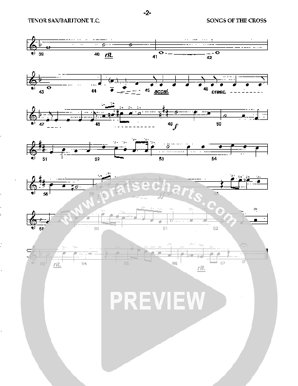 Songs Of The Cross Tenor Sax/Baritone T.C. (Camp Kirkland)