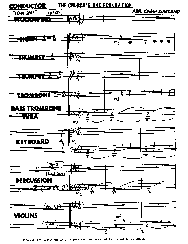 The Church's One Foundation Conductor's Score (Camp Kirkland)
