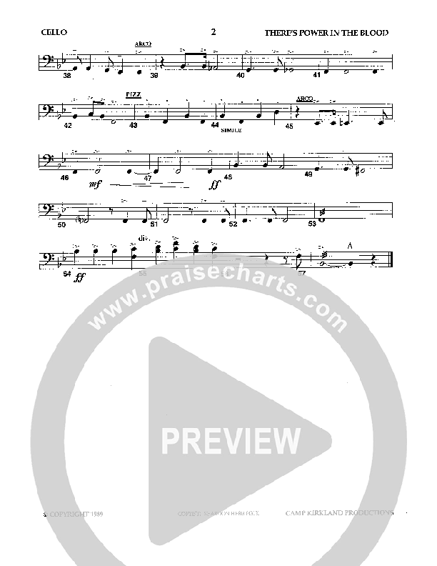 There's Power In The Blood (Instrumental) Cello (Camp Kirkland)