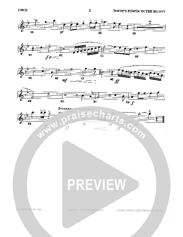 There's Power In The Blood (Instrumental) Oboe (Camp Kirkland)
