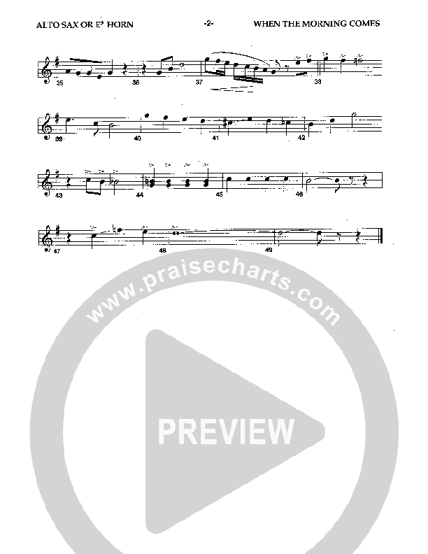 When The Morning Comes Alto Sax (Camp Kirkland)