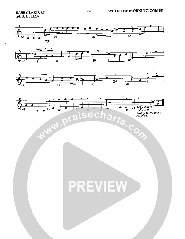 When The Morning Comes Bass Clarinet (Camp Kirkland)