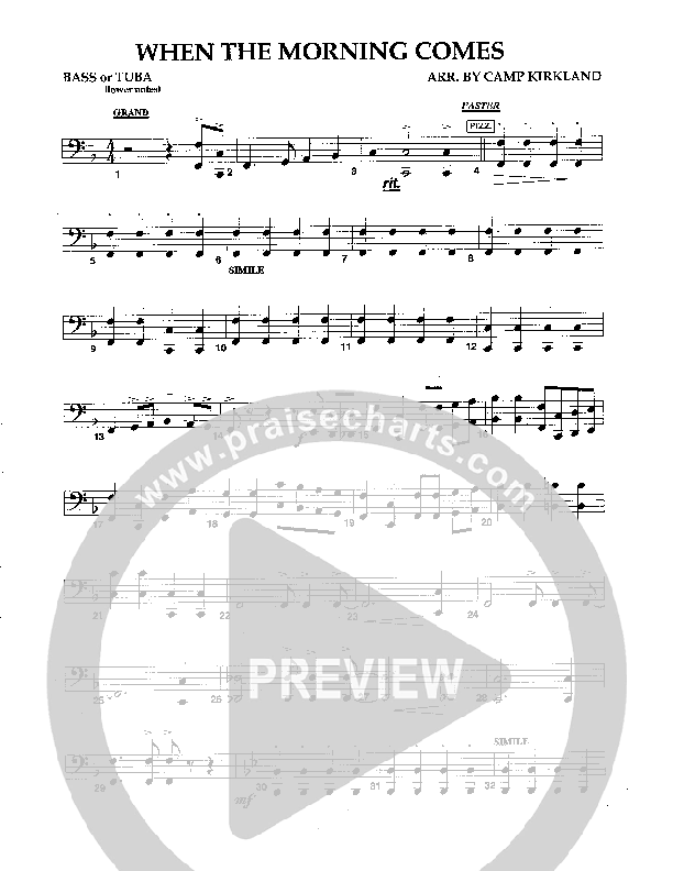 When The Morning Comes Double Bass (Camp Kirkland)