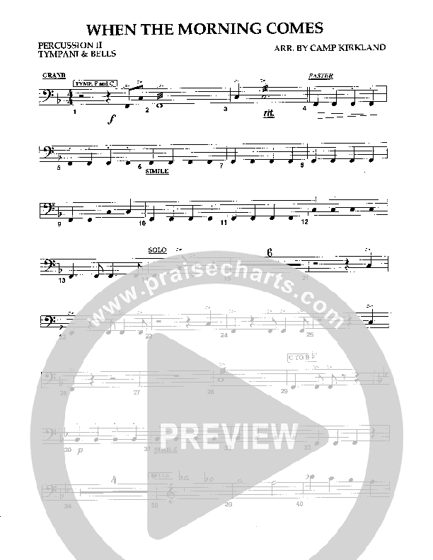 When The Morning Comes Percussion 1/2 (Camp Kirkland)