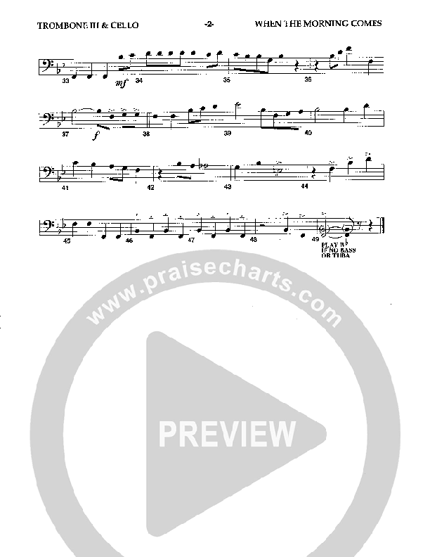 When The Morning Comes Trombone 3 (Camp Kirkland)