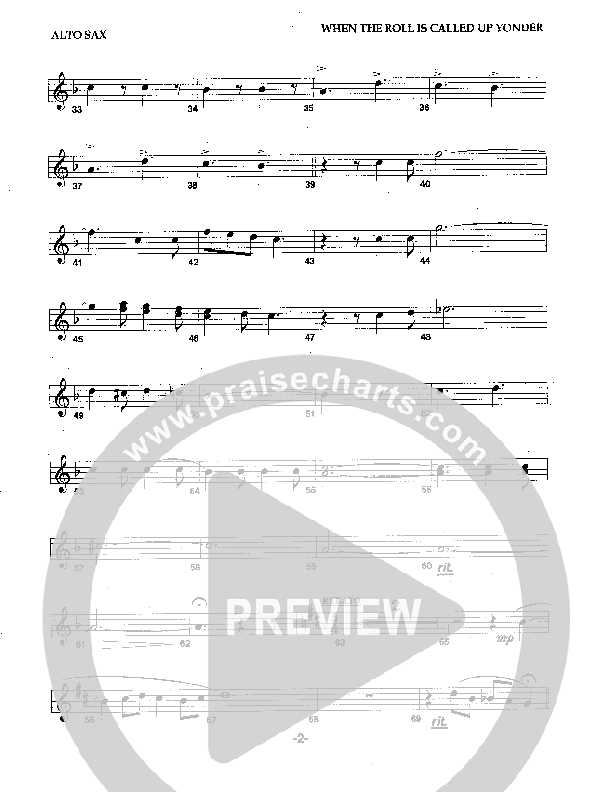 When The Roll Is Called Up Yonder Alto Sax (Camp Kirkland)