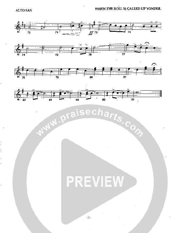 When The Roll Is Called Up Yonder Alto Sax (Camp Kirkland)