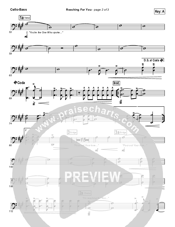 Reaching For You Cello/Bass (Lincoln Brewster)