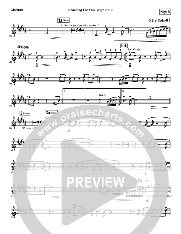 Reaching For You Clarinet (Lincoln Brewster)