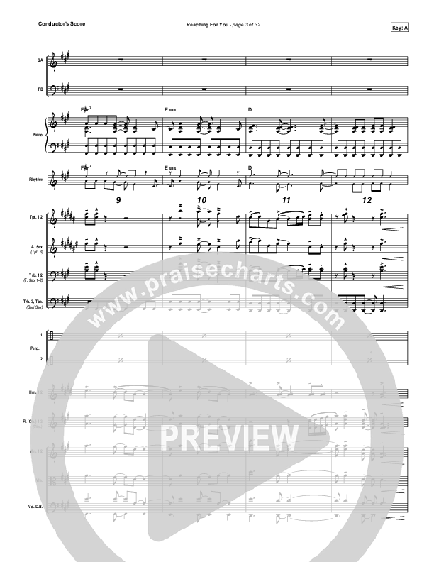 Reaching For You Conductor's Score (Lincoln Brewster)