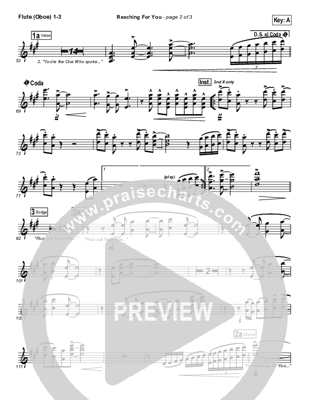 Reaching For You Flute/Oboe 1/2/3 (Lincoln Brewster)