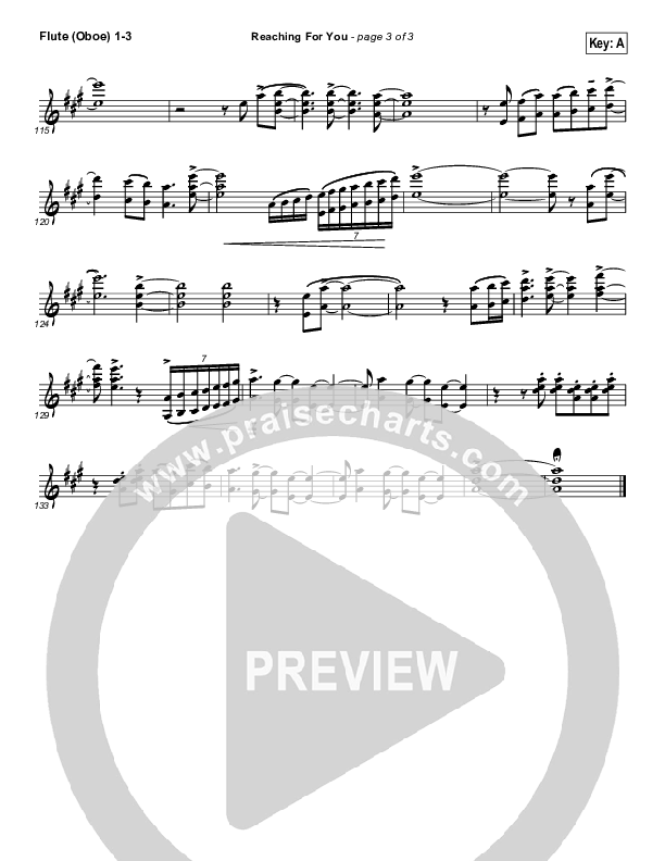 Reaching For You Flute/Oboe 1/2/3 (Lincoln Brewster)