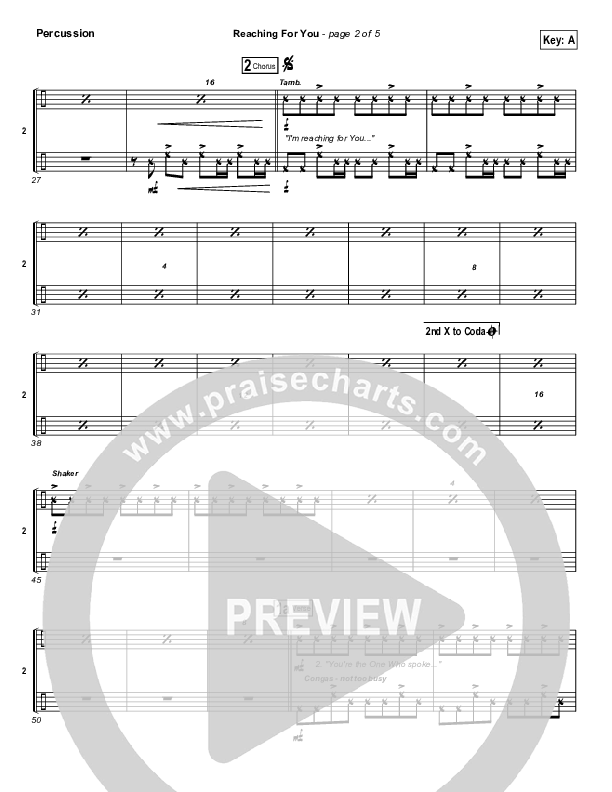 Reaching For You Percussion (Lincoln Brewster)