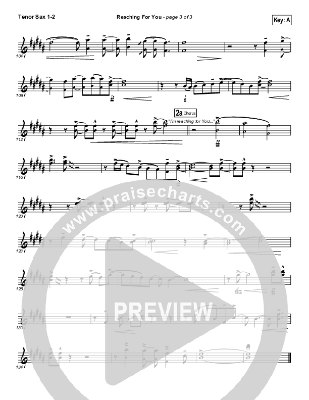 Reaching For You Tenor Sax 1/2 (Lincoln Brewster)