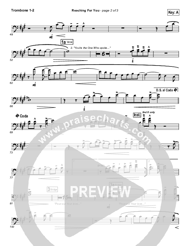 Reaching For You Trombone 1/2 (Lincoln Brewster)