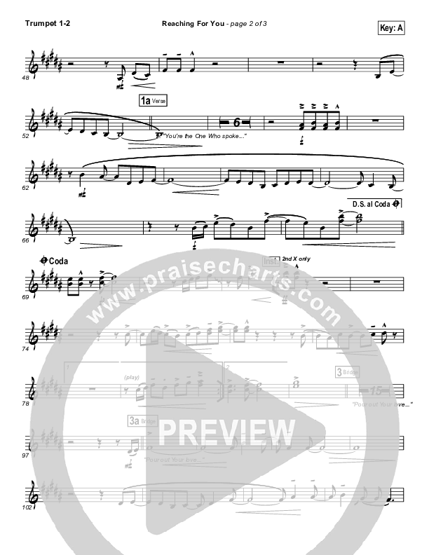 Reaching For You Trumpet 1,2 (Lincoln Brewster)