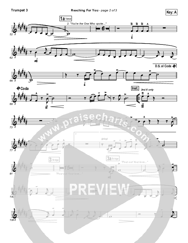 Reaching For You Trumpet 3 (Lincoln Brewster)