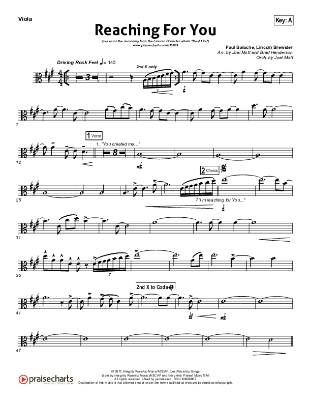 Reaching For You Viola (Lincoln Brewster)