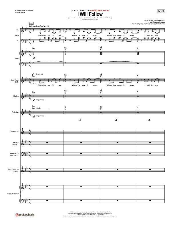 I Will Follow Conductor's Score (Chris Tomlin)