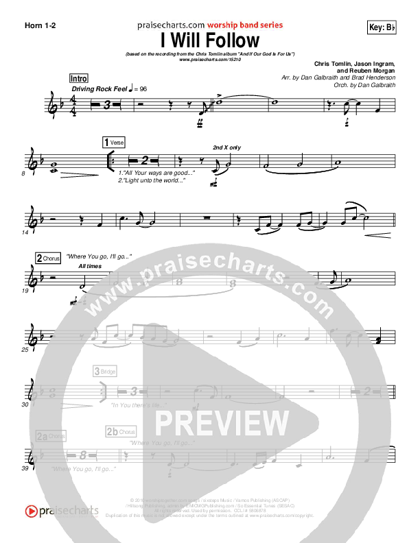 I Will Follow Brass Pack (Chris Tomlin)