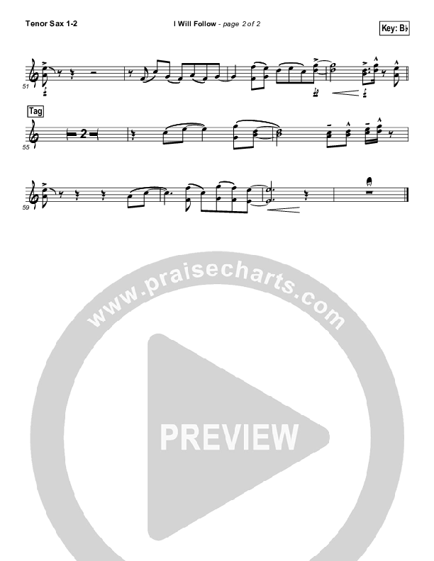 I Will Follow Tenor Sax 1/2 (Chris Tomlin)