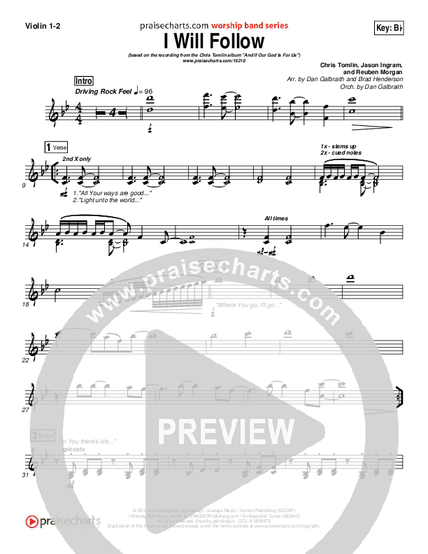 I Will Follow Violin 1/2 (Chris Tomlin)